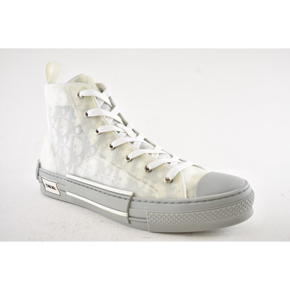 Dior Mens B23 Grey Oblique Logo Transparent High Top Lace Up Flat Sneaker 44 11 - Picture 5 of 12